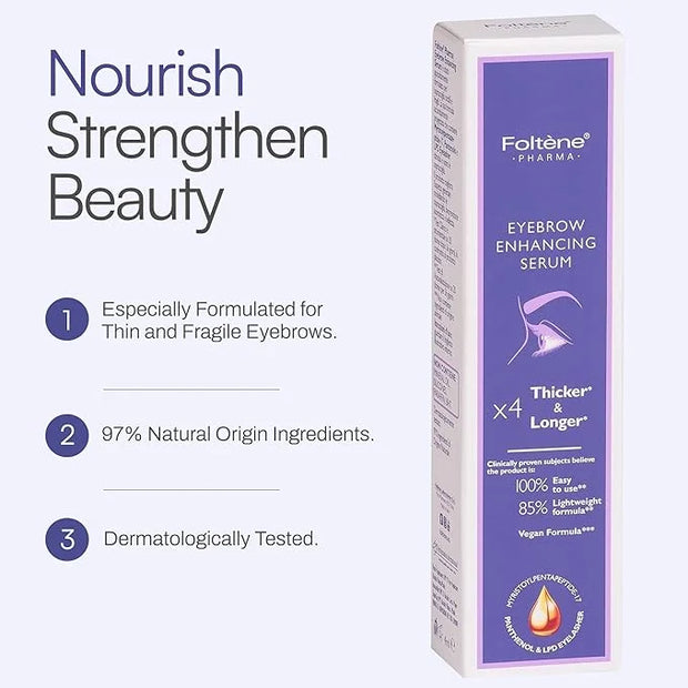 Foltene PHARMA Eyebrow Serum - Clinically Proven Brow Growth Serum for Fuller, Thicker Brows - Advanced Formula with Pepti...
