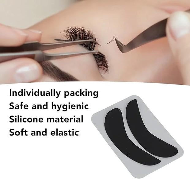 10 Pairs Half Moon Shaped Reusable Under Eye Pads for Eyelash Extension Excellent Silicone Under Eye Pads for Lash Extensi...