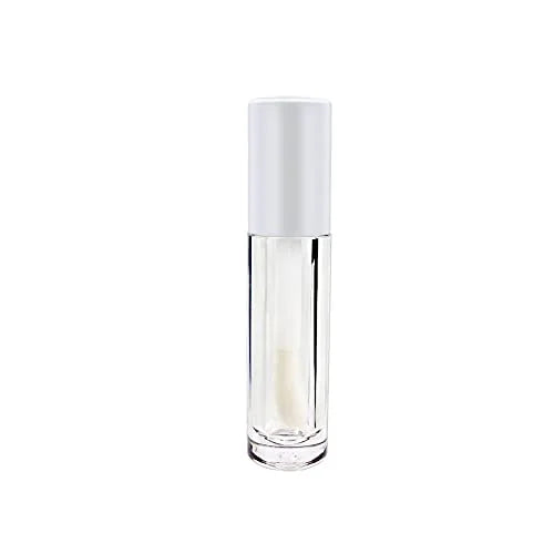 COSIDEA 24 pcs Empty 5ml big brush lip gloss tube White round lipgloss tubes container with big doe foot wand - Product Image