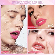 Color Changing Lip Oil, Temperature Color Change Lip Gloss, Transparent Plumping Lip Oil, Non Sticky, Lightweight, Shiny L...