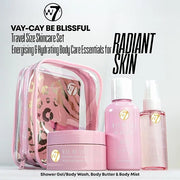 W7 VAY-CAY Be Blissful - Travel Size Skincare Set | Carry On Luggage Essentials: Shower Gel & Body Wash, Body Butter & Bod...