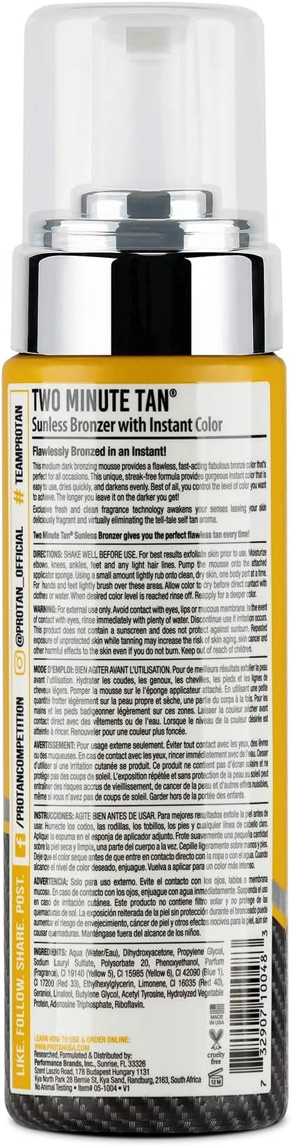 Pro Tan, Two Minute Tan, Sunless Bronzing Mousse, New and Improved Formula, Rich Moisturizers, Streak Free, Dries Quickly,...
