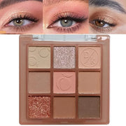 Eyeshadow Palette Makeup- 9 Colors Rose Gold Dark Brown Colorful Eyeshadow Palette Matte Shimmer Korean Natural Eye Shadow...