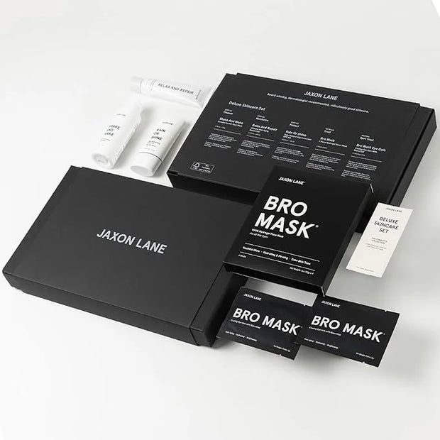 Mens Skin Care Kit 5 Piece Deluxe Facial Skincare Routine Gift Set, Anti Aging Korean Skin Care for Men: Enzyme Powder Fac...