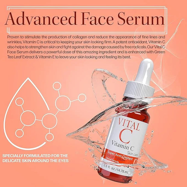 Vital C Vitamin C Serum for Eyes | Light Moisturizer | Skin Firming | Boosts Collagen | Vitamin C Skin Care Super Anti Oxi...