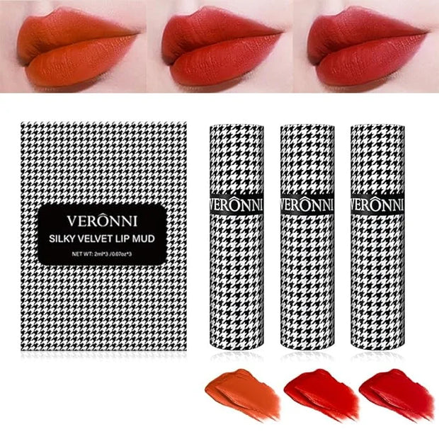 VERONNI Velvet Lip Mud Gloss Set,Matte Lipstick Multi-Purpose Long Lasting Lipgloss Set, Non-Sticky Gloss Smooth Pack Of 3...