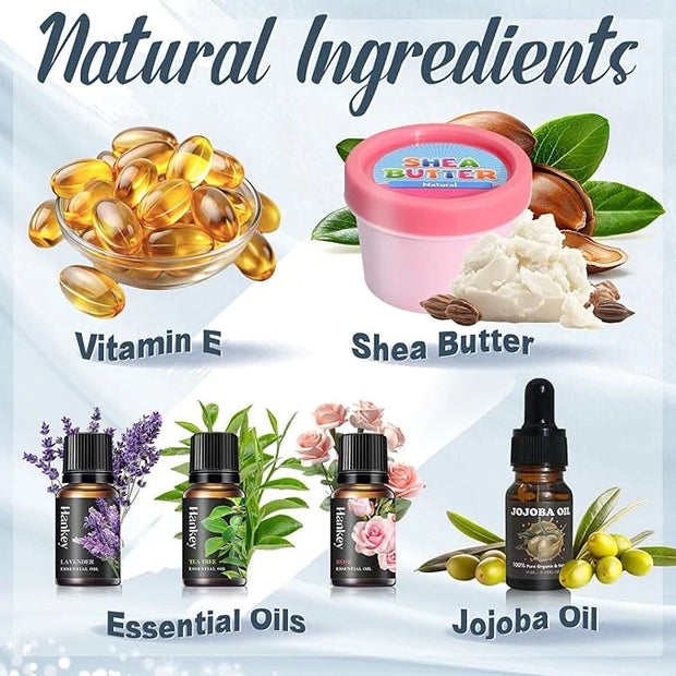 Natural Eye Cream- 26Pcs DIY Eye Cream Making Kit, Under Eye Cream for Wrinkles and Bags Skin Care Treatment with Vitamin ...