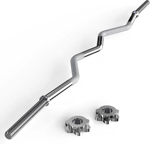 47" EZ Curl Bar Weight Lifting Bar 1-inch Curling 2 Star (300lb Weight - Product Image