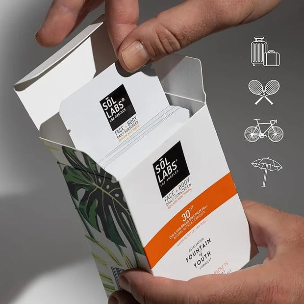 Daily Face and Body Sunscreen SPF 30 | On-The-Go All Natural Mineral, Water Resistant, Reef Safe, Korean Lightweight Formu...