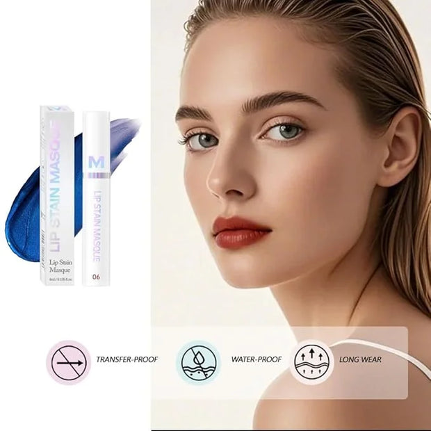 Matte Lip Gloss Peel Off Masque - Peel Off Lip Stain Tattoo, Rich Neutral Red Peel Off Lip Tint，Long Lasting Waterproof Tr...