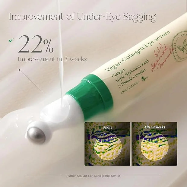 AXIS-Y Vegan Collagen Eye Serum - K Beauty Triple Hyaluronic Acid & Peptide Collagen Serum Improve Skin Elasticity, Reduce...