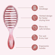 Wet Brush Speed Dry Hair Brush, Pink (Sweet Seaglass) - Vented Design & Soft HeatFlex Bristles Are Blow Dry Safe - Ergonom...
