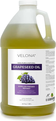 velona Grapeseed Oil 64 fl oz | 100% Pure and Natural Carrier Oil | Refined, Cold pressed | Skin, Face, Body, Hair Care | ...