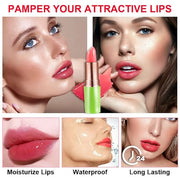 evpct 2Pcs Strawberry Color Changing Lipstick Tinted Lip Balm Gloss Stain Set Magic PH Color Changing Flower Lazy Korean J...
