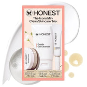 Honest Beauty The Icons Skincare Trio Travel Kit | Mini Hydrogel Cream, Gentle Gel Cleanser, Vitamin C Radiance Serum | Ge...