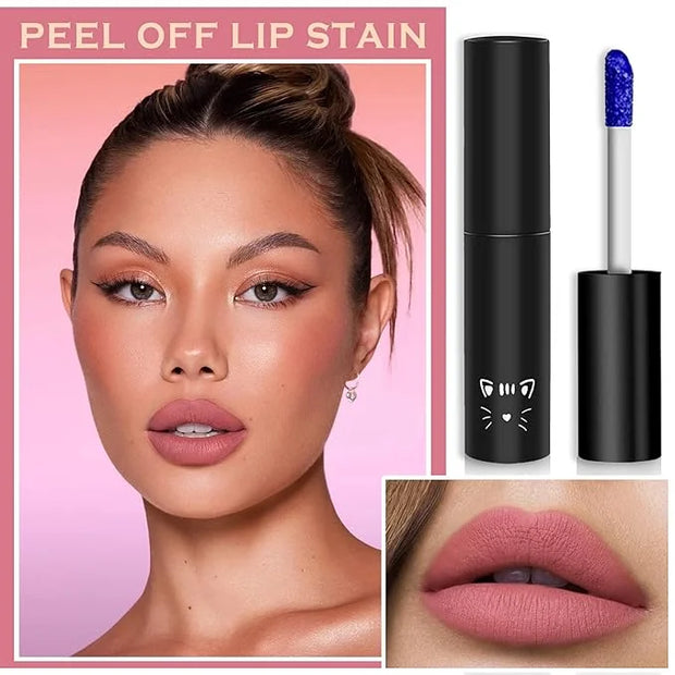 Peel Off Lip Stain Lip Tint Matte Liquid Lipstick Nude Lip Gloss Long Lasting Waterproof Lip Tint Stain Non-stick Cup Peel...