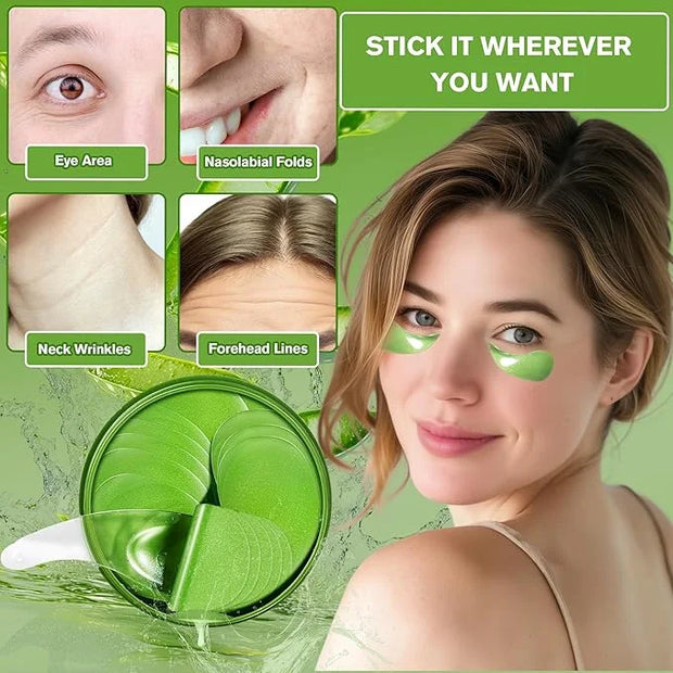 Aloe Vera Eye Gel Patches 2 Pack 120 PCS, Soothing & Hydrating, Reducing Dark Circles and Puffiness, Collagen-Infused Eye ...