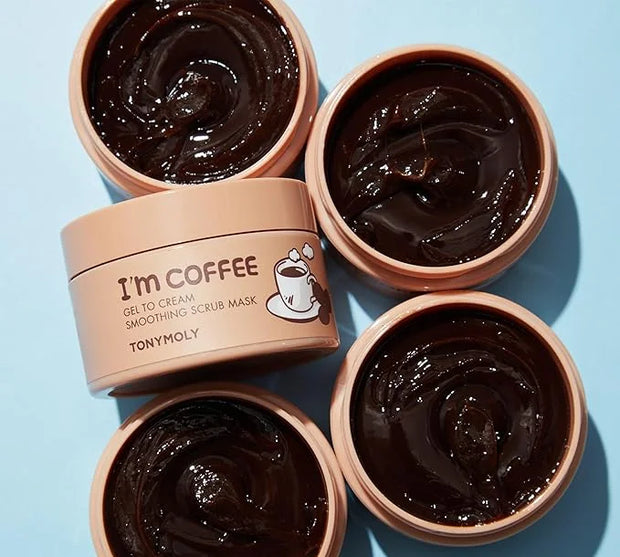 TONYMOLY I'm Coffee Gel To Cream Smoothing Scrub Mask, Gentle Exfoliation, Smooths for Softer Skin, 100 ml - Product Image