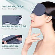 USB Electric Heated Eye Mask for Dry Eyes & Migraines - Adjustable Temperature (36-60℃) & Timer, Silk Washable Cover, USB-...