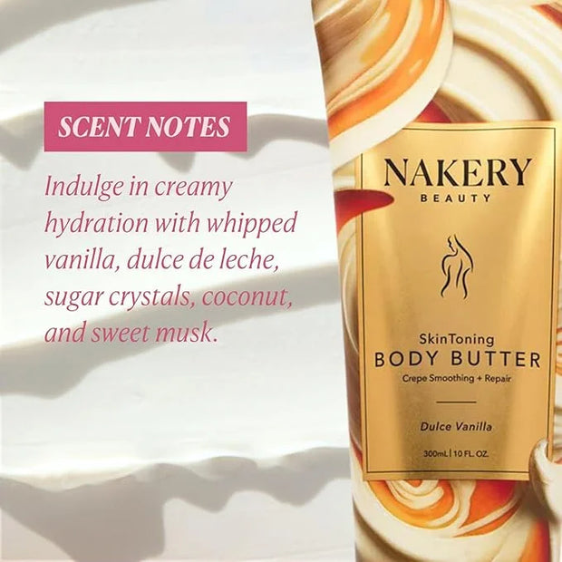 Nakery Skin Toning Body Butter for Women - Firming Body Lotion for Women - Peptide Infused Body Lotion for Crepey & Saggin...