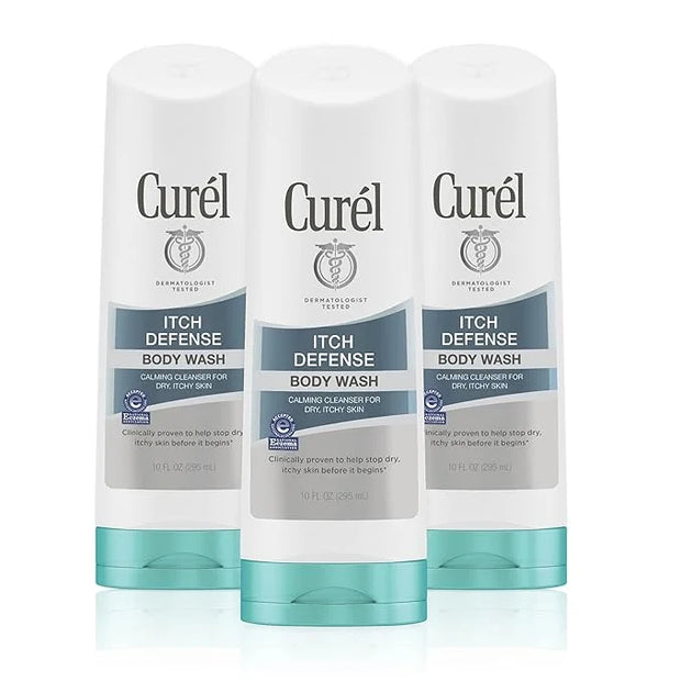 Curel Itch Defense Calming Daily Cleanser, Body Wash, Soap-free Formula, for Dry, Itchy Skin, with Hydrating Jojoba and Ol...