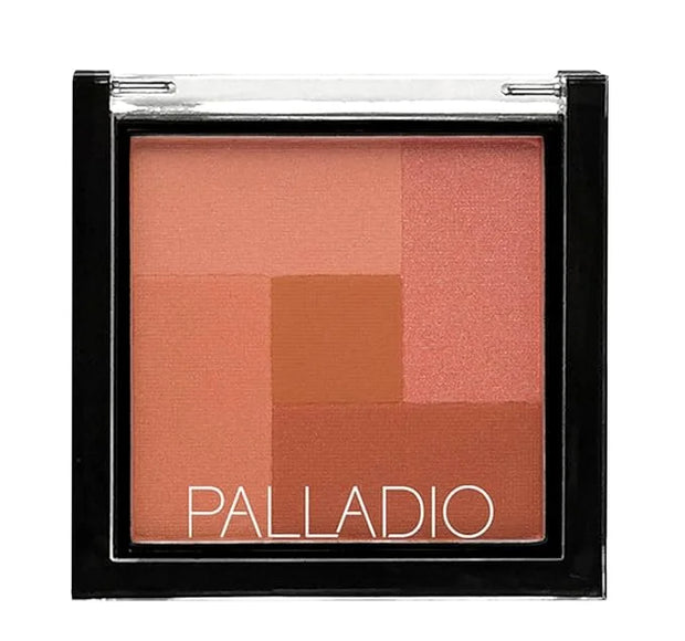 Palladio 2-In-1 Mosaic Blush and Bronzer, Silky Smooth Face Makeup Pressed Powder, Five Color Hues from Shimmering Pinks t...