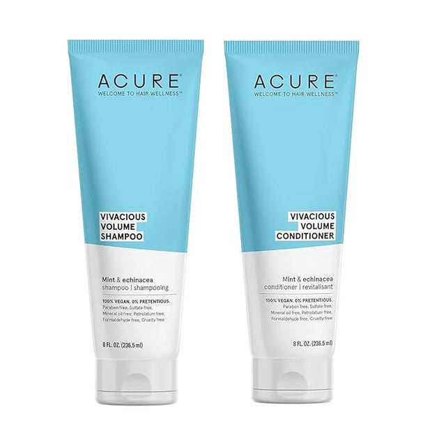 Acure Vivacious Volume Shampoo & Conditioner Set – Lightweight Formula for Full, Bouncy Hair, Enhances Body & Lift, Vegan,...