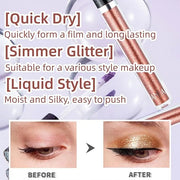 Eyeshadow liquid Glitter Long Lasting Pigments Metals Gloss Shimmer Eyeshadow Glow Eye Makeup (Rosegold) - Product Image