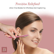 Premium Women Touch-up Dermaplaning Tool with precision cover, Eyebrow Razor, Face Razors for Women, Facial Razor, Dermapl...