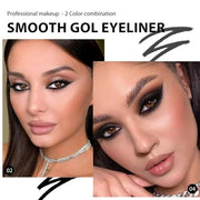 Kaely 2Pcs Black Gray Gel Eyeliner Pencil,Natural Cream Eye Liner Waterproof Smudge Proof,Cat Eye Black Smokey Eyeshadow P...