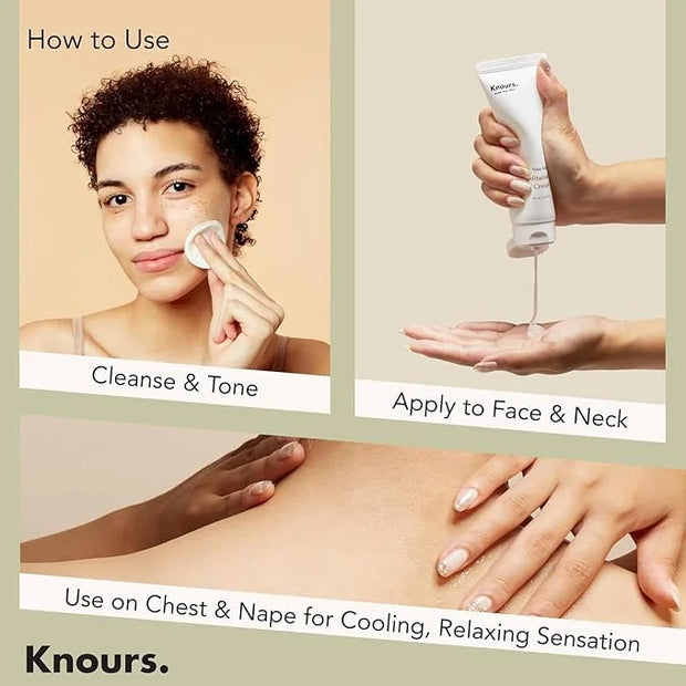 Knours. Light Weight Water Based Gel Moisturizer, Vegan Peppermint Squalane & Ceramide NP Hydrating Soothing Cooling (80ml...