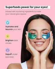 PLANTIFIQUE Superfood Under Eye Patches Dark Circle 12 Pairs and Jojoba Oil & Hyaluronic Acid Face Serum for Gua Sha Massa...