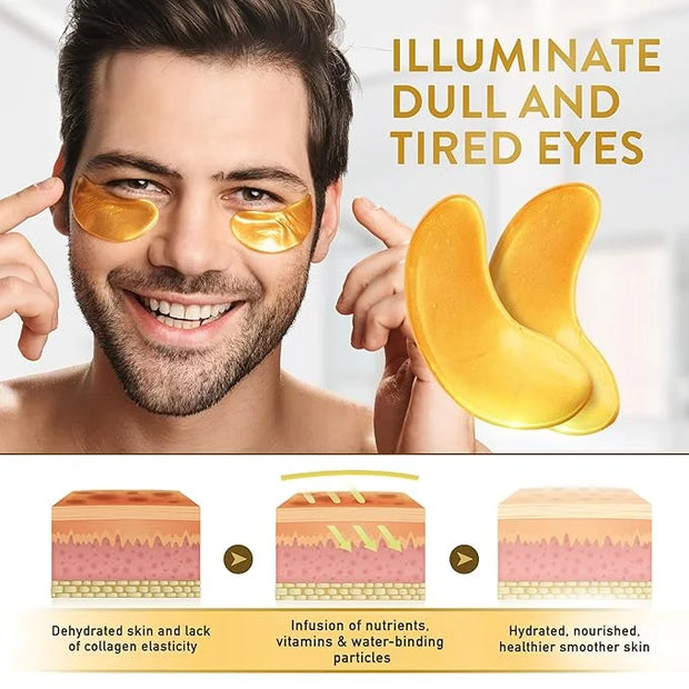 PatchRx Gold Under Eye Patches (144 Patches) for Puffy Eyes and Dark Circles with Pure Collagen, 24K Eye Gel Pad Masks for...