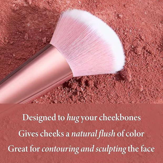 LAURA GELLER NEW YORK Baked Blush-n-Brighten Marbleized Blush + Angled Brush (02 Pink Buttercream, 47mm) - Product Image