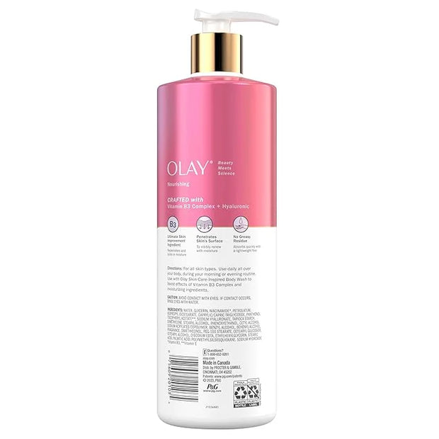 Olay Body Lotion for Women, Nourishing with Hyaluronic Acid Serum, Visibly Soften & Smooth Skin, 24hr Moisture & Hydration...