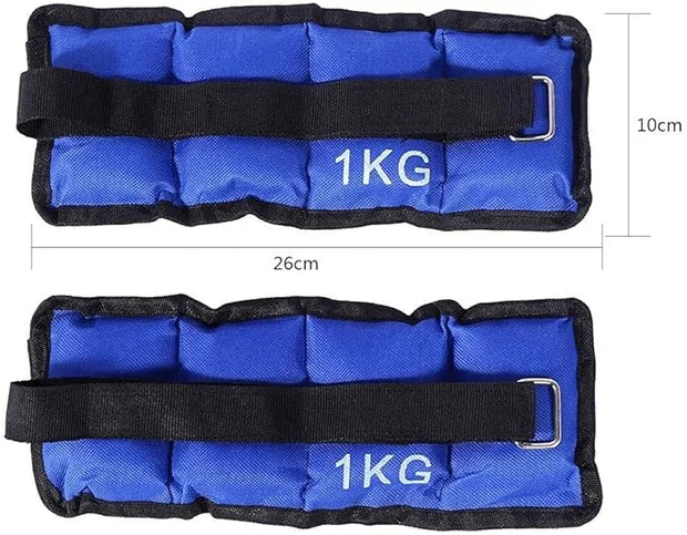 2x 1kg/2.2lb Wrist Ankle Weights for Women - Product Image