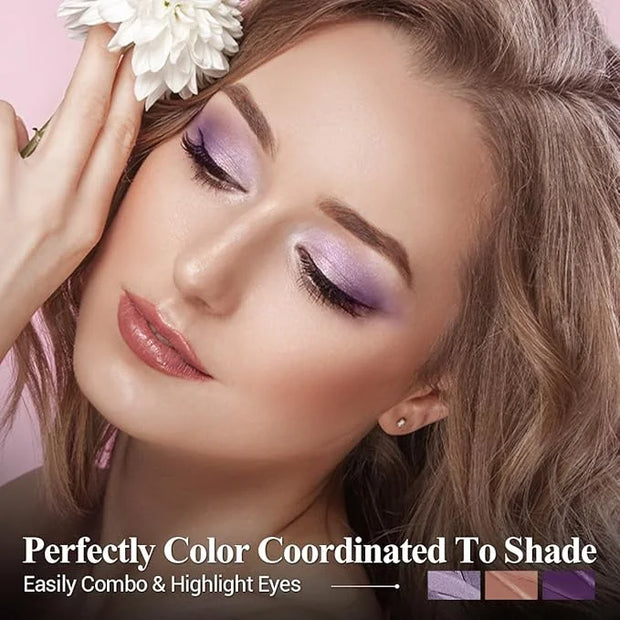 3PCS Cream Eyeshadow Stick Set,Pro Longwear Purple Eye Shadow Sticks Pencil Crayon-Grape Glam - Product Image