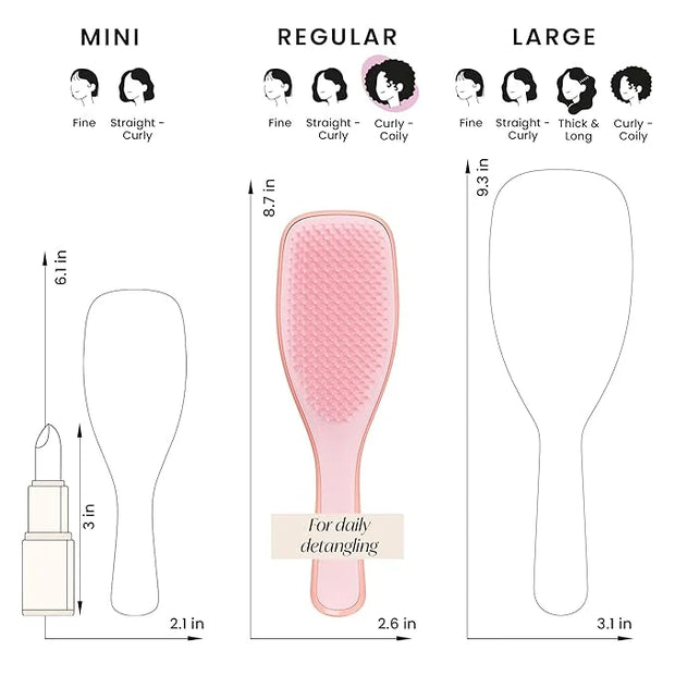 Tangle Teezer Ultimate Detangler Curly Hair Brush, Dry & Wet Hairbrush, Reduces Frizz & Breakage, for 3C to 4C Curly Hair ...