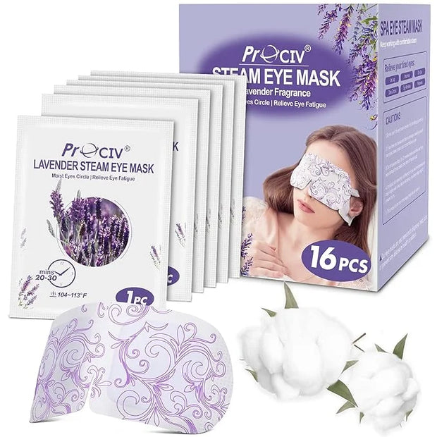 ProCIV FSA/HSA Eligible 16 Packs Steam Eye Masks for Dry Eyes Self Heated Eye Mask Disposable Sleep Mask Soothing Headache...