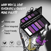 Purple Eyeshadow Palette with Mirror Lilac Violet Plum Tones Matte Shimmer Glitter 6 Colors Mini Eye Shadow Pallet Travel ...