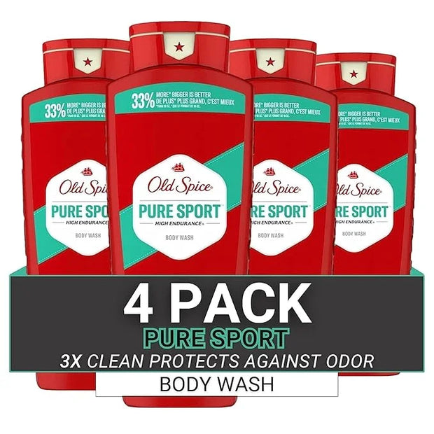 Old Spice Refreshing Body Wash for Men, High Endurance, 3X Defense, 24/7 Shower Fresh with Long Lasting Scent, Pure Sport ...