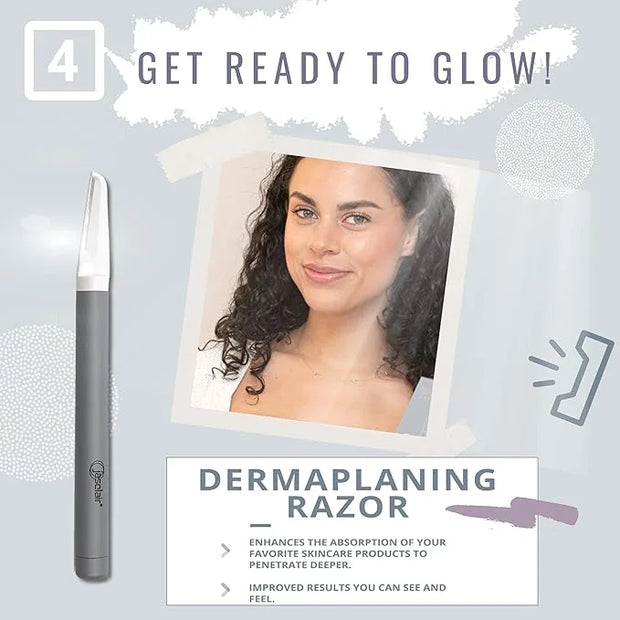 Premium Dermaplaning Tool - Multipurpose Face Razor for Women - Exfoliating Dermaplaner for Smooth Skin, Gentle Eyebrow an...