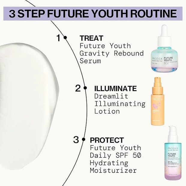 Pacifica Peptide Face Moisturizer Future Youth Daily Turnaround Hydrating, SPF 50 Broad Spectrum, UVA/UVB Sun Protection, ...