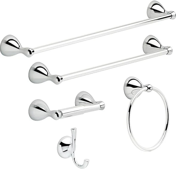Delta Foundations (1-Pack) Hand Towel Holder Polished Chrome Towel Racks for Bathroom Wall Round Towel Ring Holder for Bat...