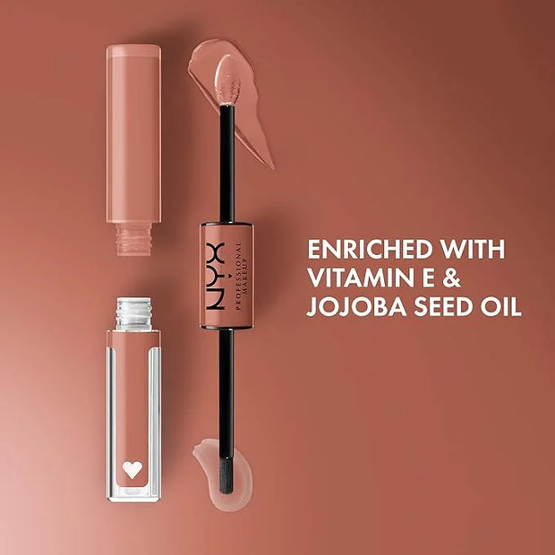 NYX PROFESSIONAL MAKEUP Shine Loud, Long-Lasting Liquid Lipstick with Clear Lip Gloss - Global Citizen (Medium Neutral Nud...