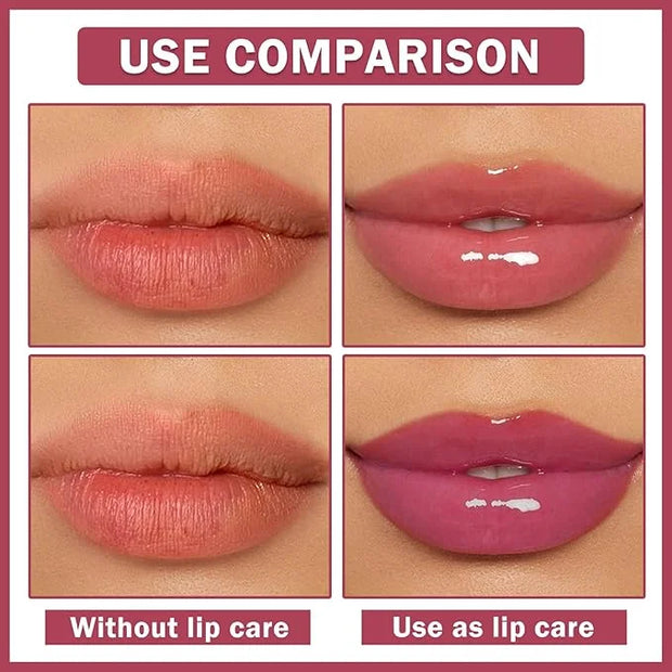 CAHIUYOA Cherry Lip Glow Oil Moisturizing Plumping Lip Gloss Lip Plumper Gloss Lip Oil Tinted Lip Balm Lip Care for Women ...