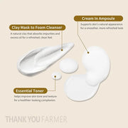 THANKYOU FARMER Rice Pure Glow Travel Kit, Mini Size Cleanser(1.05 fl oz), Mini Size Toner(1.05 fl oz), Mini Size Ampoule(...