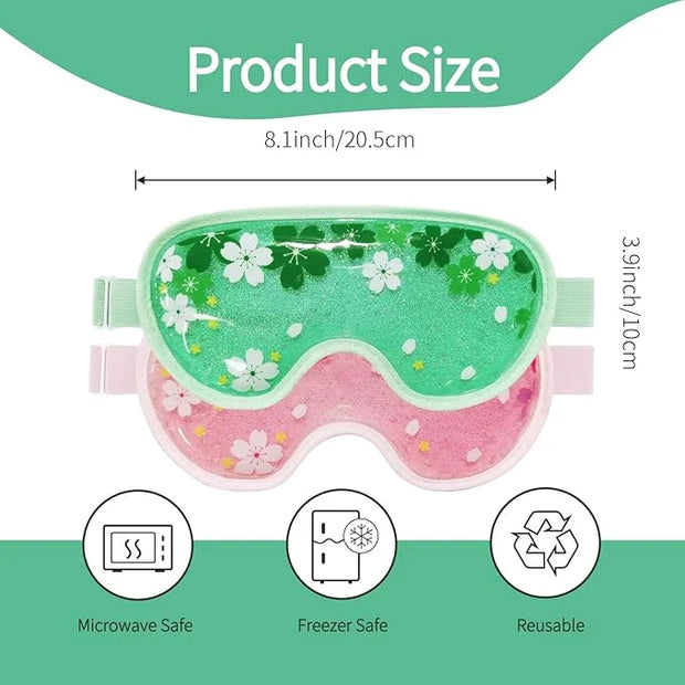 ZNCUETD Ice Eye Mask Gel - 2 Packs Reusable Cold Compress for Dark Circles, Puffiness, Dry Eyes, Migraine, Stress Relief -...
