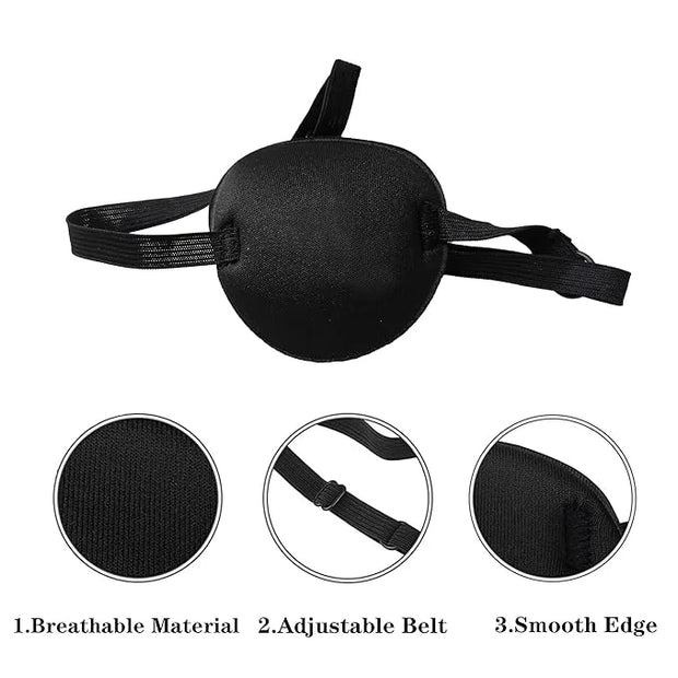 MYUBWTF Black Single Eye Mask, Pirate Skull Crossbone eye patch，Adjustable 3D Eye Patch for Adult and Kid (Leopard grain d...
