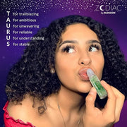 Blossom Zodiac Sign Vanilla Scented Moisturizing Roll-On Lip Gloss with Crystals + pH Technology Color Changing Crystal St...